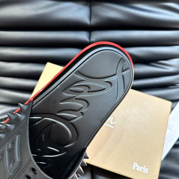 CHRISTIAN LOUBOUTIN RUBBER MULE SLIDE SANDALS MEN - Picture 3 of 9